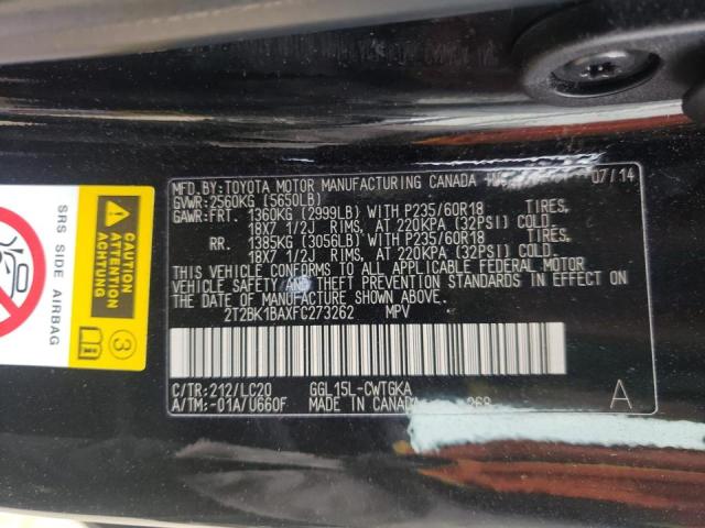 Photo 10 from auction – 2015 LEXUS RX 350 BAS with VIN 2T2BK1BAXFC273262