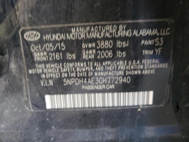 Photo 10 from auction – 2016 HYUNDAI ELANTRA SE with VIN 5NPDH4AE3GH772940