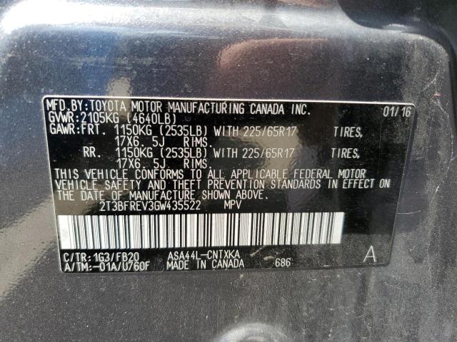 Photo 10 from auction – 2016 TOYOTA RAV4 LE with VIN 2T3BFREV3GW435522