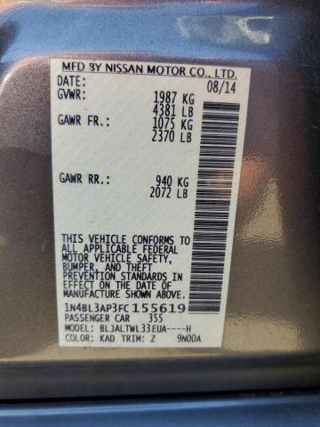 Photo 10 from auction – 2015 NISSAN ALTIMA 3.5 with VIN 1N4BL3AP3FC155619
