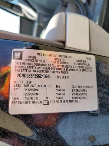Photo 10 from auction – 2009 CHEVROLET EQUINOX LT with VIN 2CNDL33F296240645