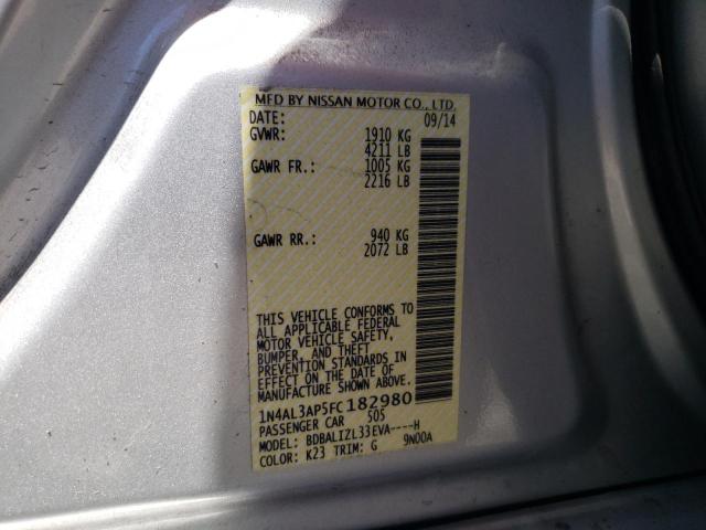 Photo 10 from auction – 2015 NISSAN ALTIMA 2.5 with VIN 1N4AL3AP5FC182980