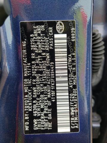 Photo 10 from auction – 2015 TOYOTA CAMRY LE with VIN 4T1BF1FK3FU894479
