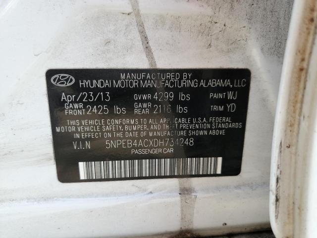 Photo 10 from auction – 2013 HYUNDAI SONATA GLS with VIN 5NPEB4ACXDH734248