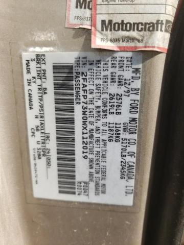 Photo 10 from auction – 1998 FORD CROWN VICT with VIN 2FAFP73W0WX112019
