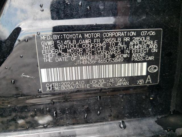 Photo 10 from auction – 2006 LEXUS LS 430 with VIN JTHBN36F465053849