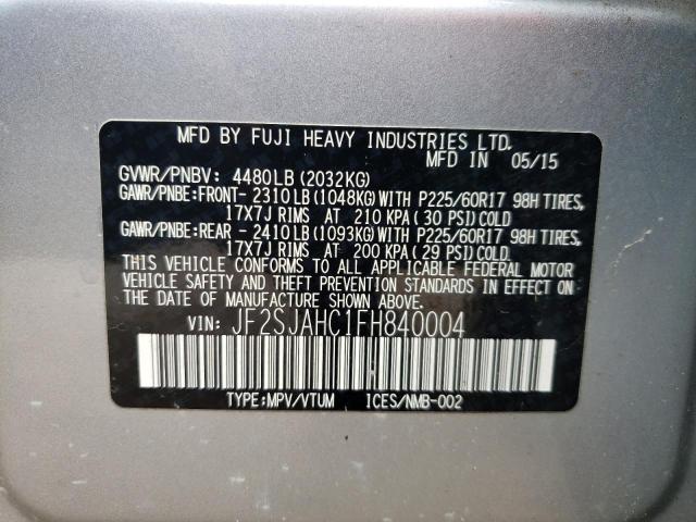 Photo 10 from auction – 2015 SUBARU FORESTER 2 with VIN JF2SJAHC1FH840004