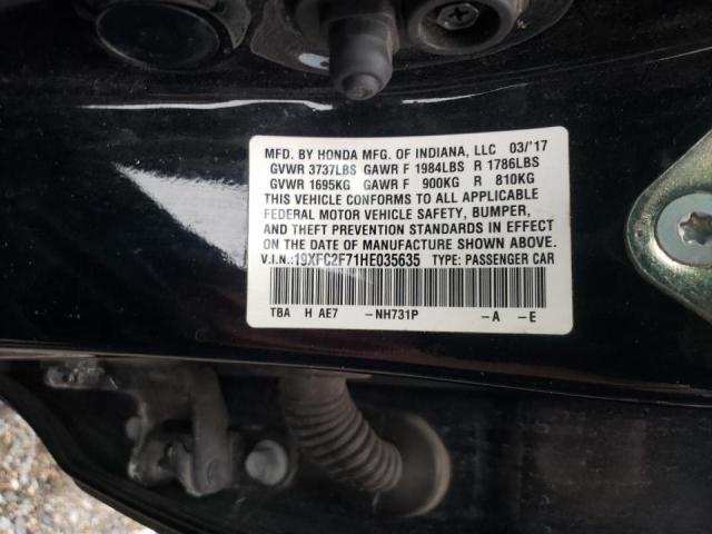 Photo 10 from auction – 2017 HONDA CIVIC EX with VIN 19XFC2F71HE035635