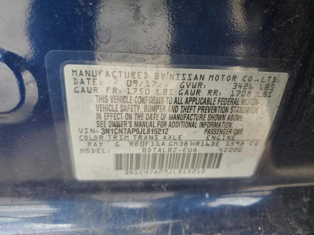 Photo 10 from auction – 2018 NISSAN VERSA S with VIN 3N1CN7AP9JL815212