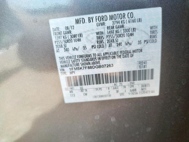 Photo 10 from auction – 2013 FORD EXPLORER L with VIN 1FM5K7F88DGB07263