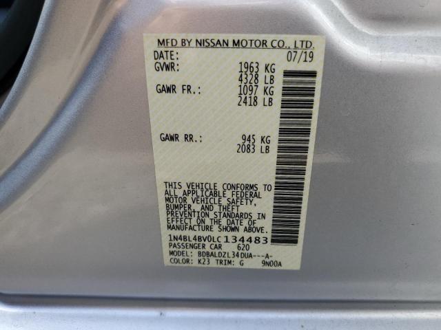 Photo 10 from auction – 2020 NISSAN ALTIMA S with VIN 1N4BL4BV0LC134483