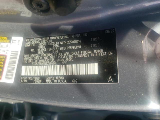Photo 10 from auction – 2022 TOYOTA HIGHLANDER with VIN 5TDBZRBH7NS226868