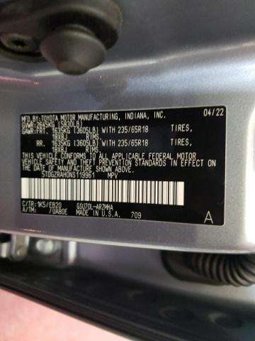 Photo 10 from auction – 2022 TOYOTA HIGHLANDER with VIN 5TDGZRAH0NS119961