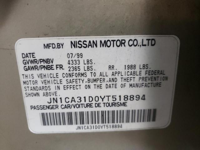 Photo 10 from auction – 2000 NISSAN MAXIMA GLE with VIN JN1CA31D0YT518894