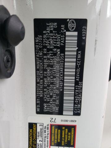 Photo 10 from auction – 2010 TOYOTA CAMRY BASE with VIN 4T4BF3EK3AR003358