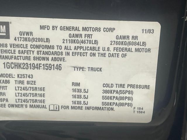 Photo 10 from auction – 2004 CHEVROLET SILVERADO with VIN 1GCHK23194F159146
