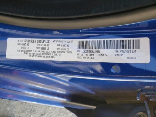 Photo 10 from auction – 2012 DODGE AVENGER SE with VIN 1C3CDZAB9CN322931