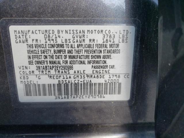 Photo 10 from auction – 2014 NISSAN SENTRA S with VIN 3N1AB7AP2EY290986