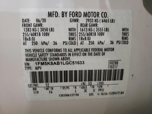 Photo 10 from auction – 2020 FORD EXPLORER P with VIN 1FM5K8AB1LGC51633