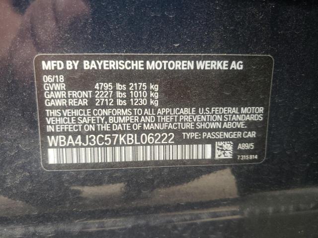 Photo 10 from auction – 2019 BMW 430XI GRAN with VIN WBA4J3C57KBL06222