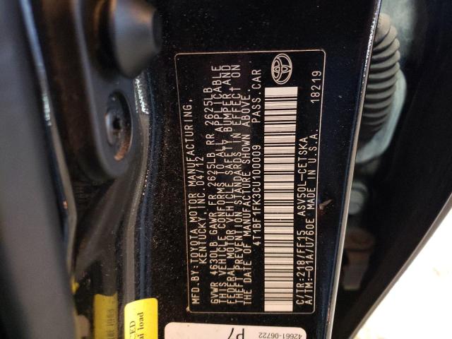 Photo 10 from auction – 2012 TOYOTA CAMRY BASE with VIN 4T1BF1FK3CU100009