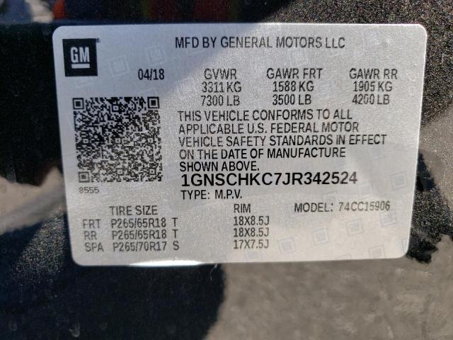 Photo 10 from auction – 2018 CHEVROLET SUBURBAN C with VIN 1GNSCHKC7JR342524