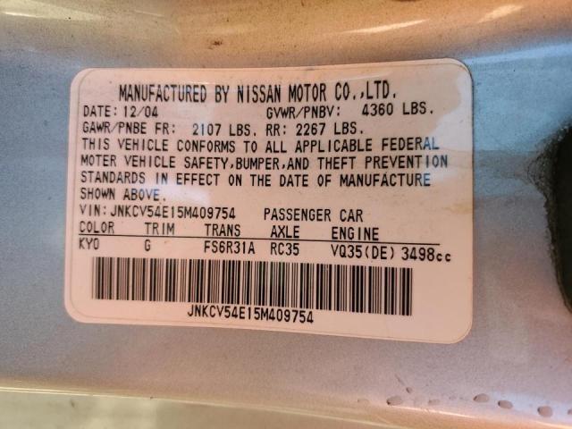 Photo 10 from auction – 2005 INFINITI G35 with VIN JNKCV54E15M409754