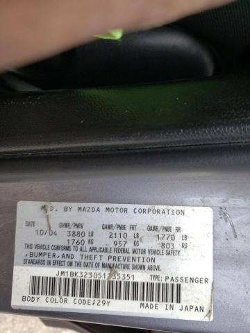 Photo 10 from auction – 2005 MAZDA 3 S with VIN JM1BK323051235351