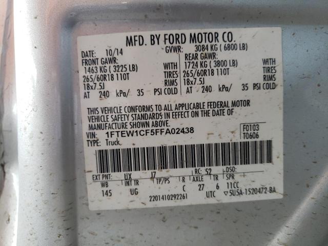 Photo 10 from auction – 2015 FORD F150 SUPER with VIN 1FTEW1CF5FFA02438