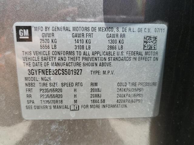 Photo 10 from auction – 2012 CADILLAC SRX PERFOR with VIN 3GYFNEE32CS501927