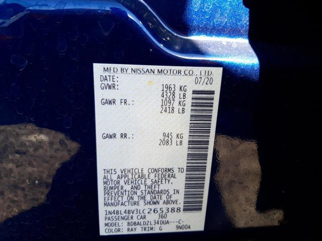 Photo 10 from auction – 2020 NISSAN ALTIMA S with VIN 1N4BL4BV3LC265388