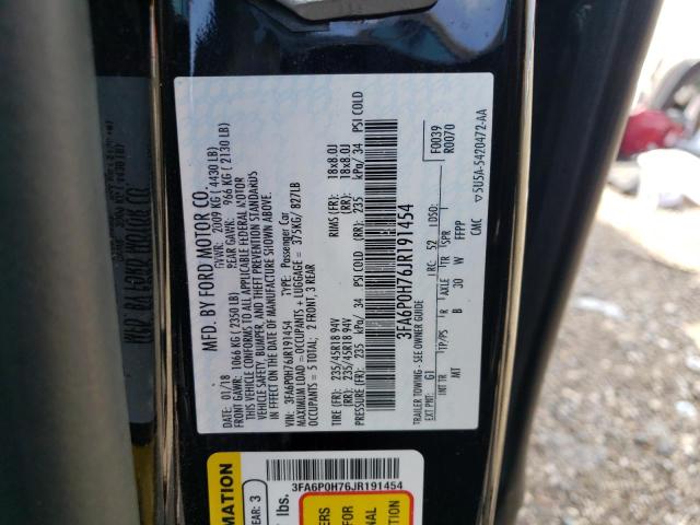 Photo 10 from auction – 2018 FORD FUSION SE with VIN 3FA6P0H76JR191454