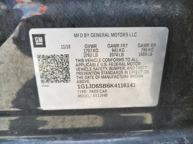 Photo 10 from auction – 2019 CHEVROLET SONIC LT with VIN 1G1JD6SB6K4116141