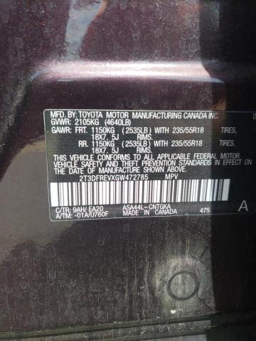 Photo 10 from auction – 2016 TOYOTA RAV4 LIMIT with VIN 2T3DFREVXGW472785