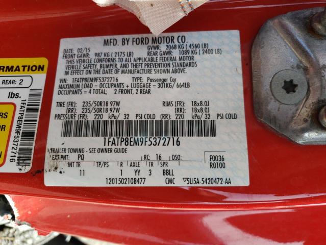Photo 10 from auction – 2015 FORD MUSTANG with VIN 1FATP8EM9F5372716