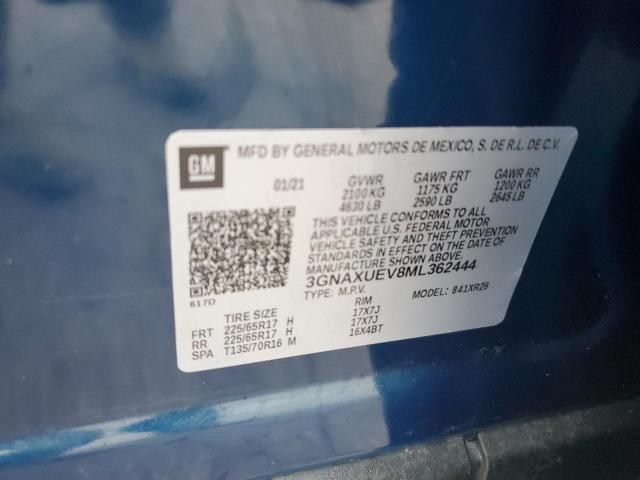 Photo 10 from auction – 2021 CHEVROLET EQUINOX LT with VIN 3GNAXUEV8ML362444