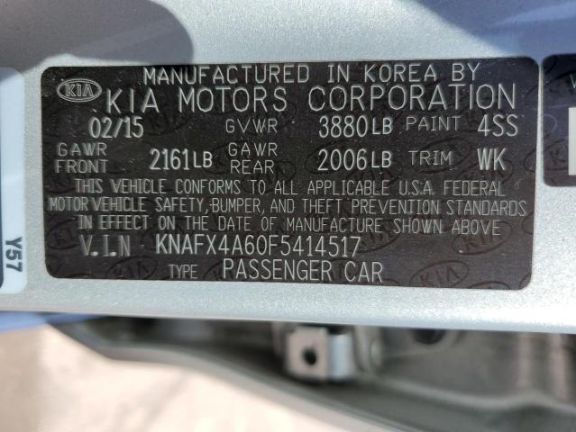 Photo 10 from auction – 2015 KIA FORTE LX with VIN KNAFX4A60F5414517