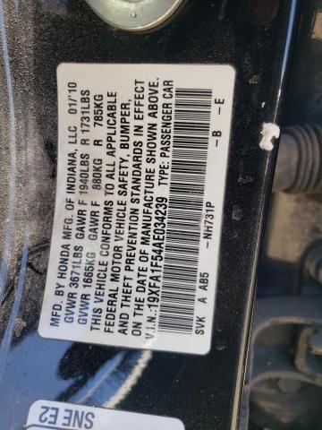Photo 10 from auction – 2010 HONDA CIVIC LX with VIN 19XFA1F54AE034239