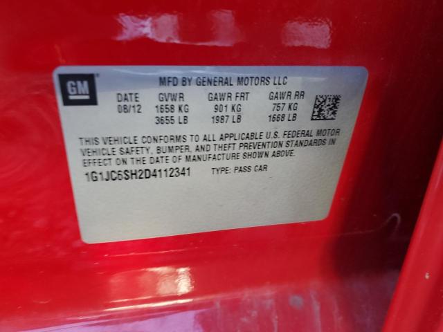 Photo 10 from auction – 2013 CHEVROLET SONIC LT with VIN 1G1JC6SH2D4112341