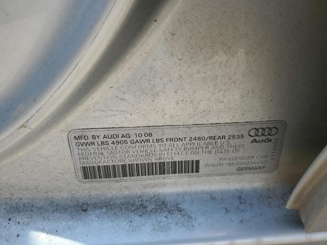 Photo 10 from auction – 2009 AUDI A4 PREMIUM with VIN WAUSF78K59N034552
