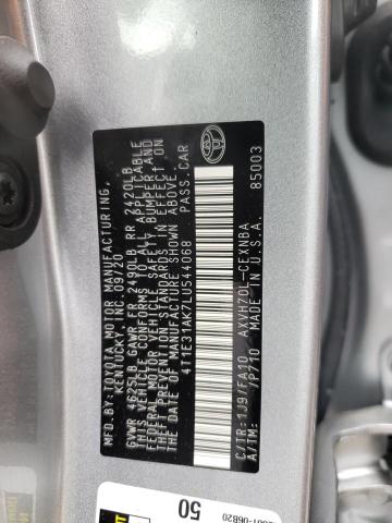 Photo 10 from auction – 2020 TOYOTA CAMRY LE with VIN 4T1E31AK7LU544068