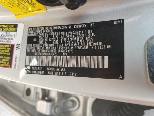 Photo 10 from auction – 2011 TOYOTA VENZA with VIN 4T3ZA3BBXBU045420