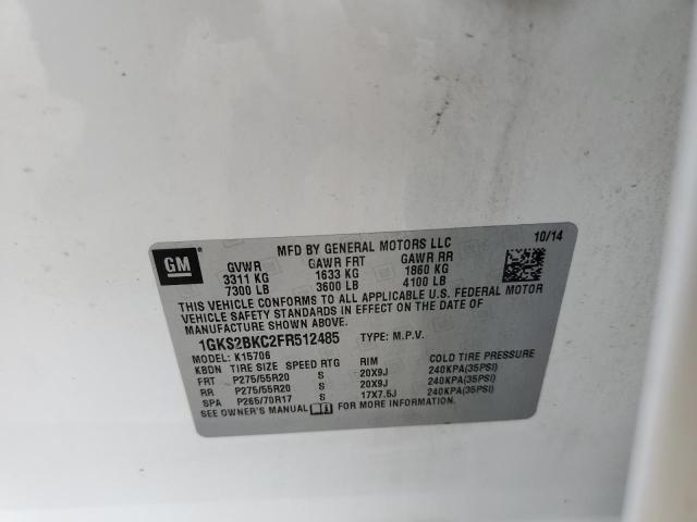 Photo 10 from auction – 2015 GMC YUKON SLT with VIN 1GKS2BKC2FR512485