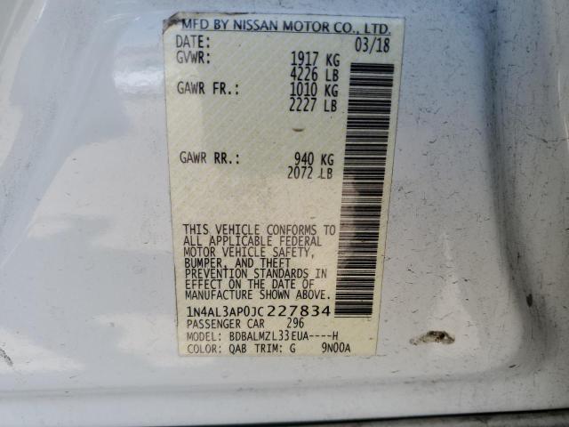 Photo 10 from auction – 2018 NISSAN ALTIMA 2.5 with VIN 1N4AL3AP0JC227834