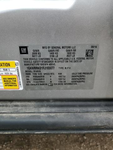 Photo 10 from auction – 2015 GMC ACADIA SLT with VIN 1GKKRRKD1FJ183077