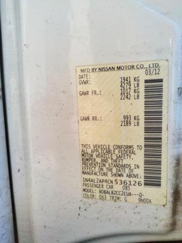 Photo 10 from auction – 2012 NISSAN ALTIMA BAS with VIN 1N4AL2AP4CN536126