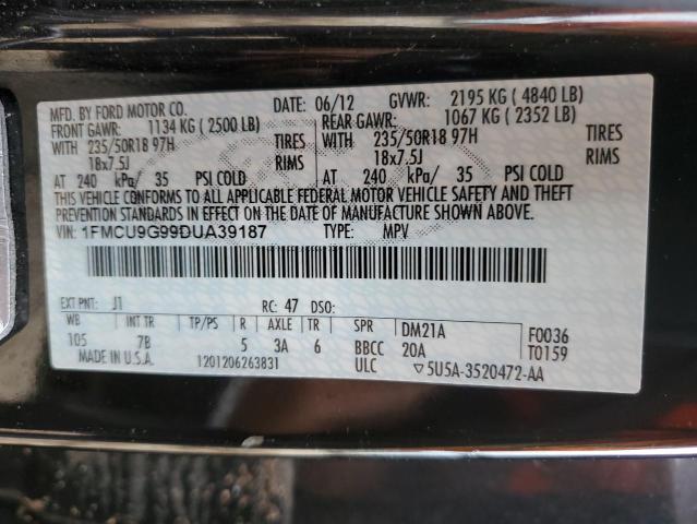 Photo 10 from auction – 2013 FORD ESCAPE SE with VIN 1FMCU9G99DUA39187