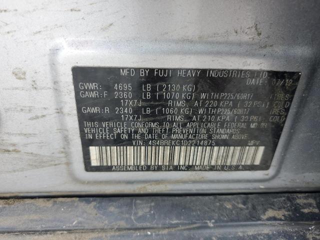 Photo 10 from auction – 2013 SUBARU OUTBACK 3. with VIN 4S4BREKC1D2214875