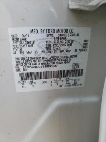 Photo 10 from auction – 2011 FORD EDGE SE with VIN 2FMDK3GC3BBB53627