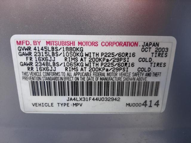 Photo 10 from auction – 2004 MITSUBISHI OUTLANDER with VIN JA4LX31F44U032942